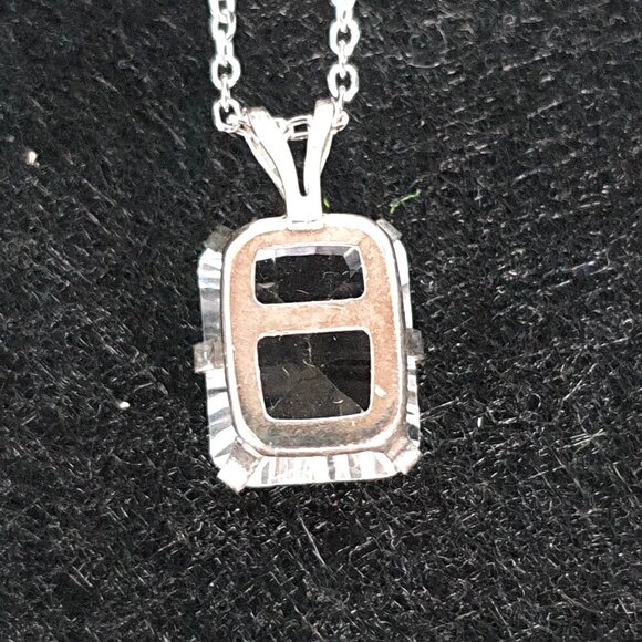 Elegant Vintage Italy 925 Silver 4 CT Genuine White Topaz Minimalist Necklace - Picture 3 of 11